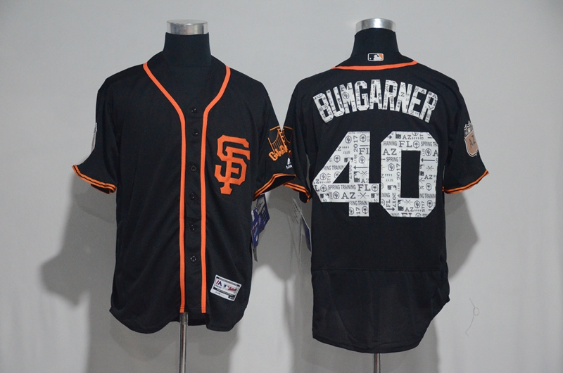 2017 MLB San Francisco Giants #40 Bumgarner Black Spring Training Flex Base Jersey